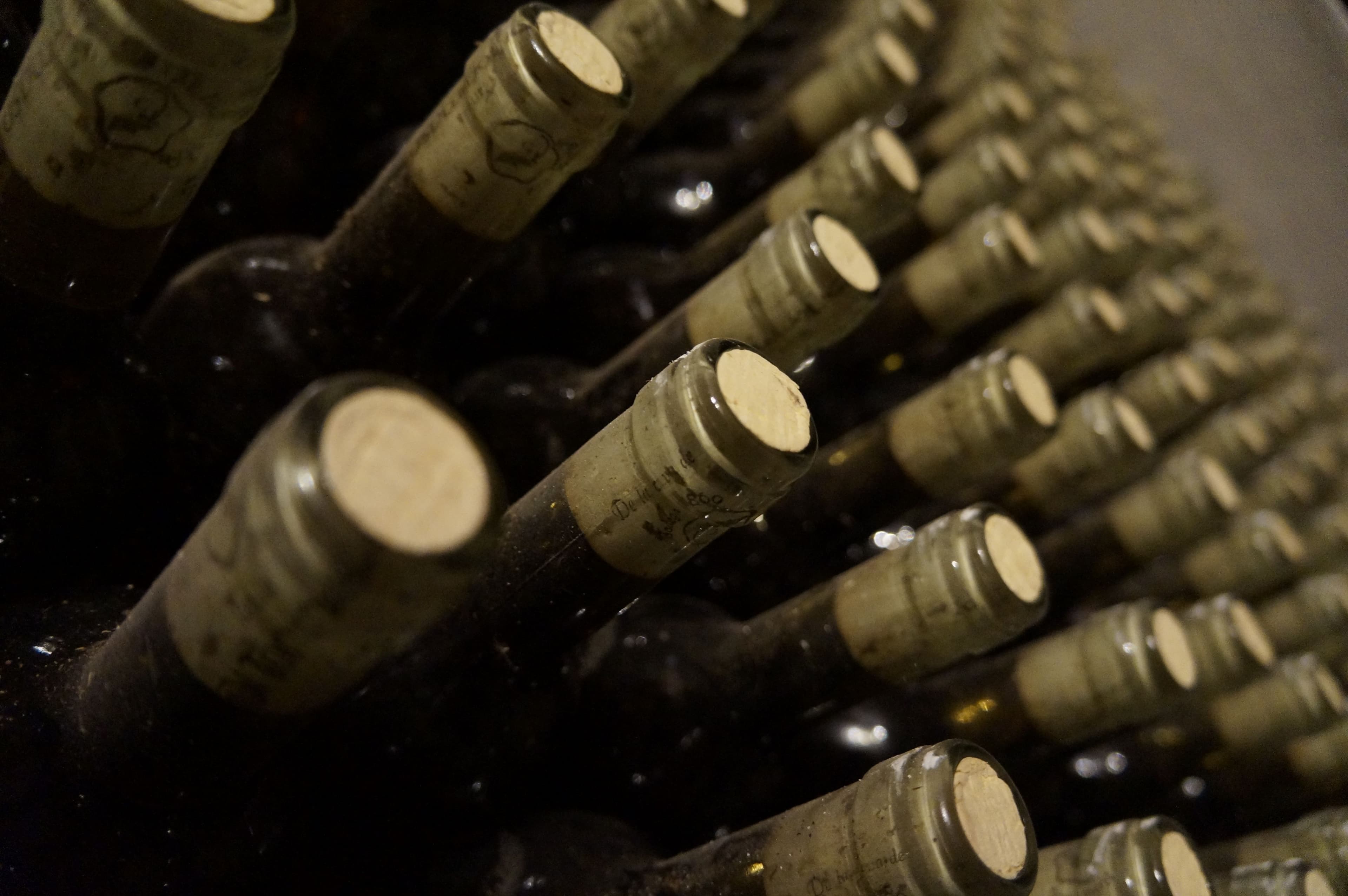 Botellas en maduración en origen